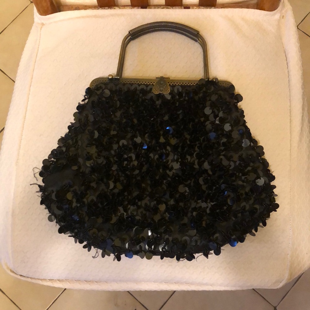 Vintage Black Sequin  purse